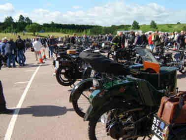 Banbury Run line up of motorcycle