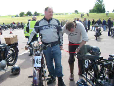  Photograph of Mark and Mathew Scale prepared for the off in the rally
