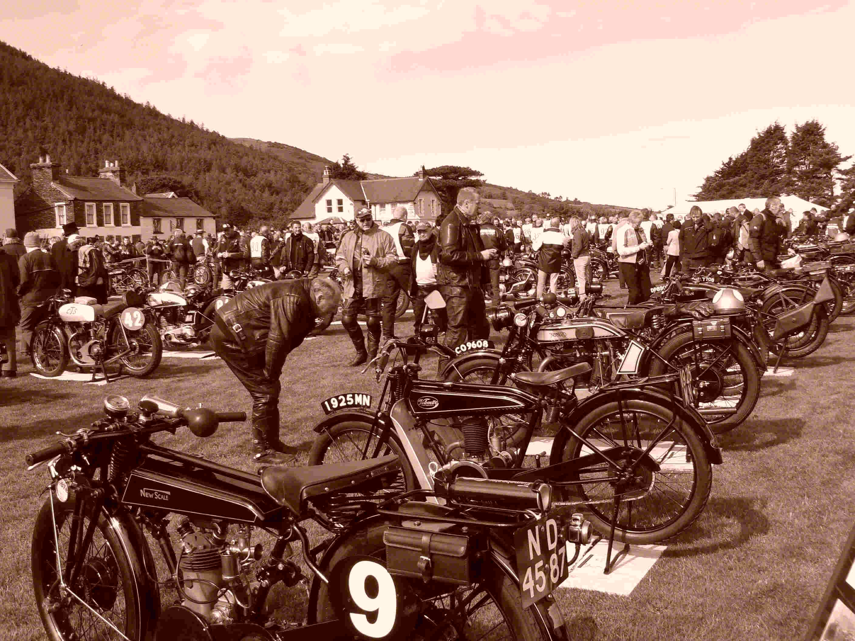 A black and white photgraph taken at the I.O.Man centenary