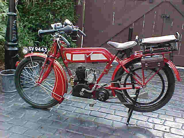 Photograph of the New Scale motorcycle after 7 years restoration