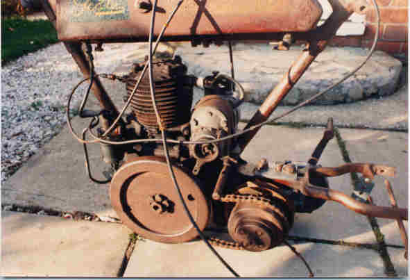 Photograph showing the engine and gearbox of the New Scale