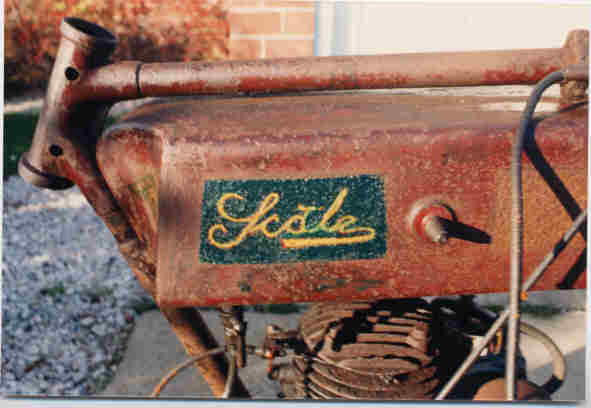 Scale frame showing logo and holes in the headstock