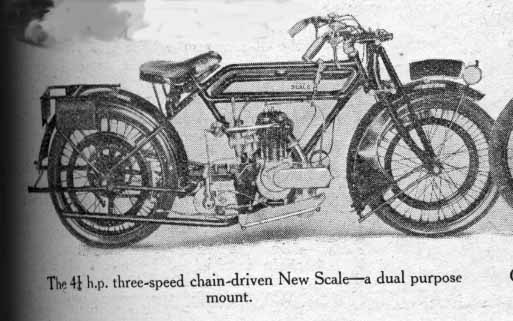 Poster advertising a NeW Scale motorcycle