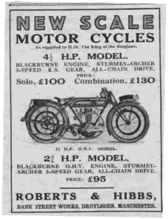 advertisment poster for New Scale motorcycles