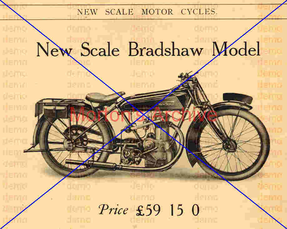 advertisment gor the New Scale motorcycles